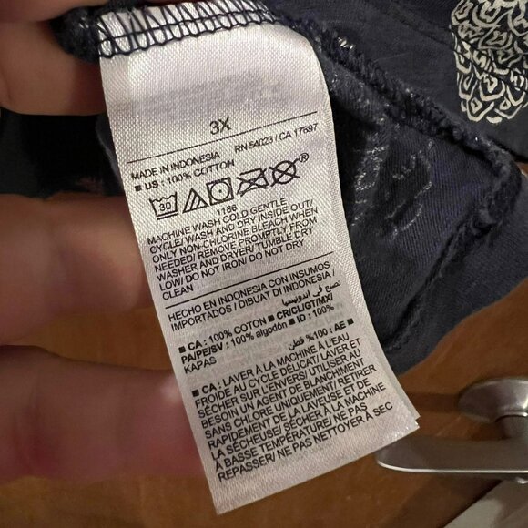 Size 3X - Old Navy - Dark Blue Short Sleeve Pineapple T-Shirt - Picture 3 of 6